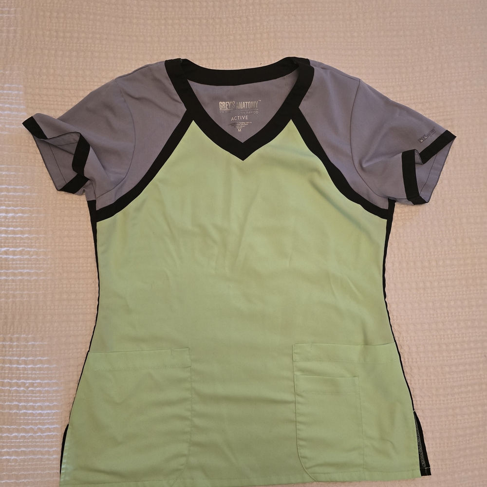 Grey's Anatomy Two-Tone V-Neck Scrub Top